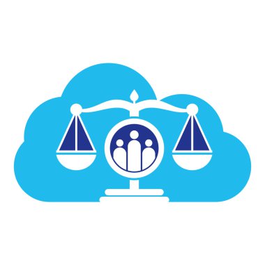Adalet insanları logo tasarım vektörü. Hukuk firması ve insanlar logo şablonu tasarımı.