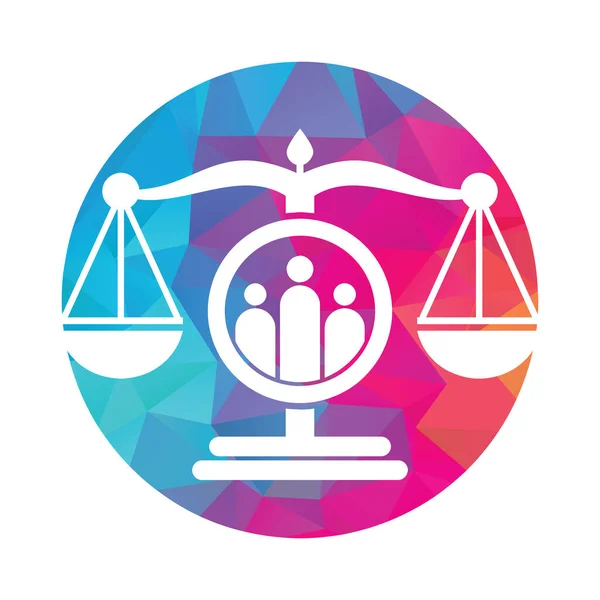 Gente Della Giustizia Logo Vettore Progettazione Studio Legale Persone Logo — Vettoriale Stock
