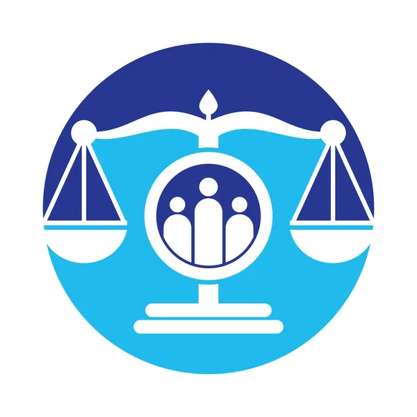 Gerechtigkeitsmenschen Logo Design Vektor Anwaltskanzlei Und Leute Logo Ikone Vorlage — Stockvektor