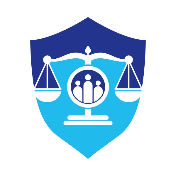 Logo Ludzi Sprawiedliwości Wektor Projektowania Kancelaria Ludzie Logo Ikona Szablon — Wektor stockowy