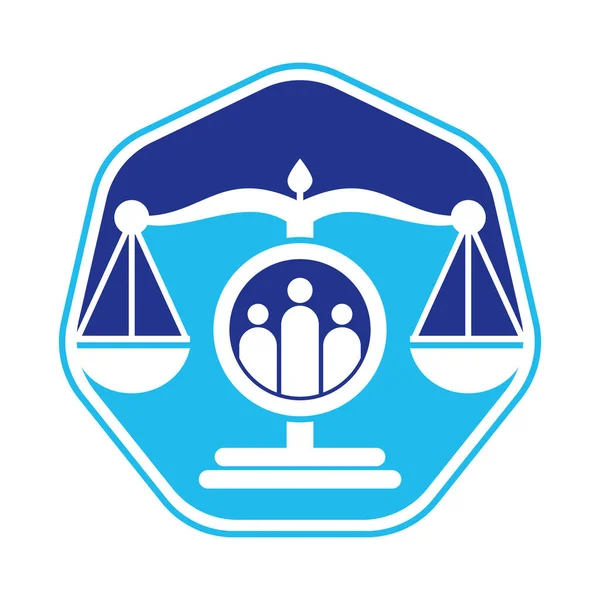 Justice Gens Logo Design Vecteur Cabinet Avocats Personnes Logo Icône — Image vectorielle