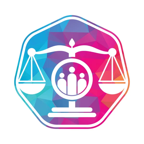Justicia Gente Logo Diseño Vector Diseño Plantilla Icono Logotipo Bufete — Archivo Imágenes Vectoriales