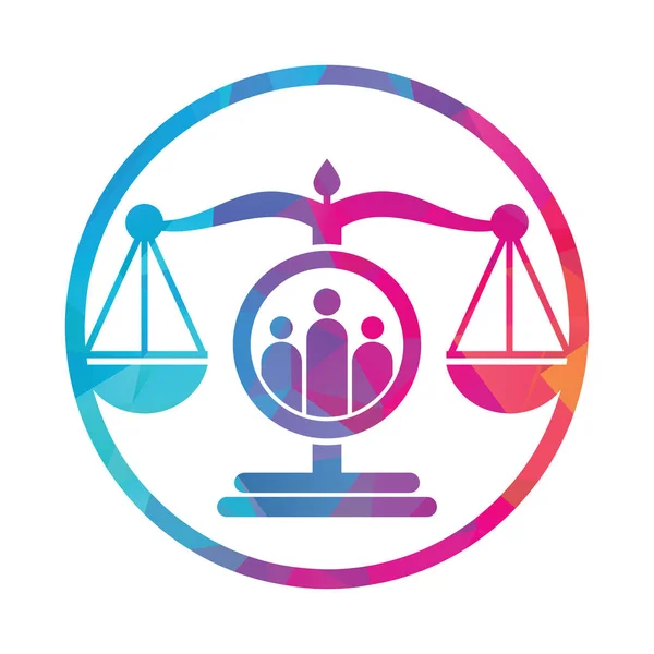 Adalet Insanları Logo Tasarım Vektörü Hukuk Firması Insanlar Logo Şablonu — Stok Vektör