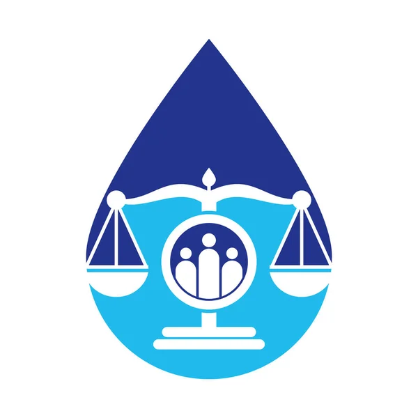 Gente Della Giustizia Logo Vettore Progettazione Studio Legale Persone Logo — Vettoriale Stock