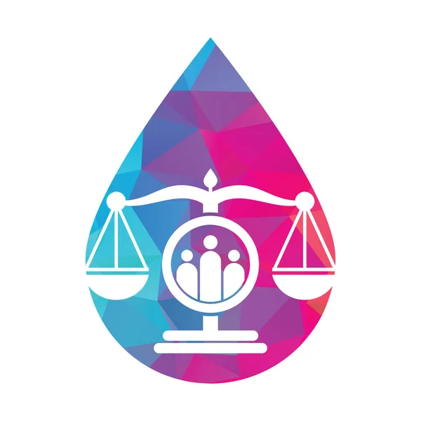Gerechtigkeitsmenschen Logo Design Vektor Anwaltskanzlei Und Leute Logo Ikone Vorlage — Stockvektor