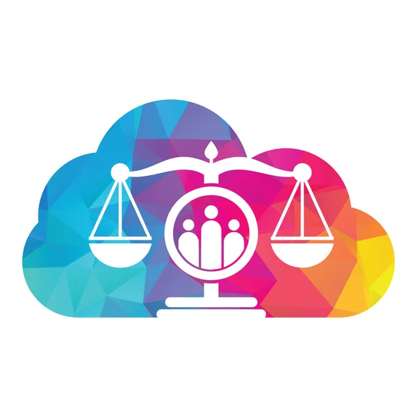正義の人々のロゴデザインベクトル 法律事務所と人々のロゴアイコンテンプレートのデザイン — ストックベクタ