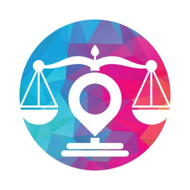 Adalet noktası logo şablonu. Yaratıcı Hukuk Firması logo tasarımı kavramı.