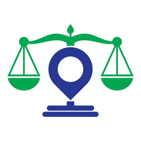 Justice Point Logo Vektorvorlage Kreatives Logodesign Konzept Der Kanzlei — Stockvektor