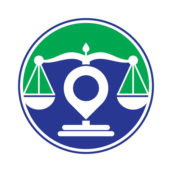 Plantilla Vector Logotipo Punto Justicia Concepto Diseño Logotipo Creative Law — Archivo Imágenes Vectoriales