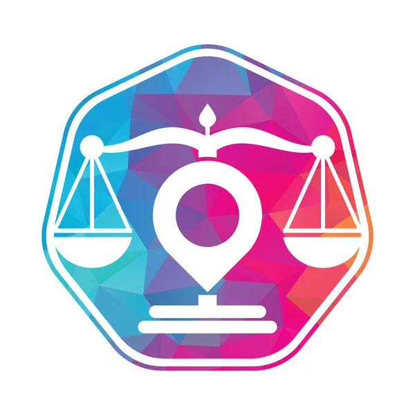 Modello Vettoriale Del Logo Del Punto Giustizia Creative Law Studio — Vettoriale Stock