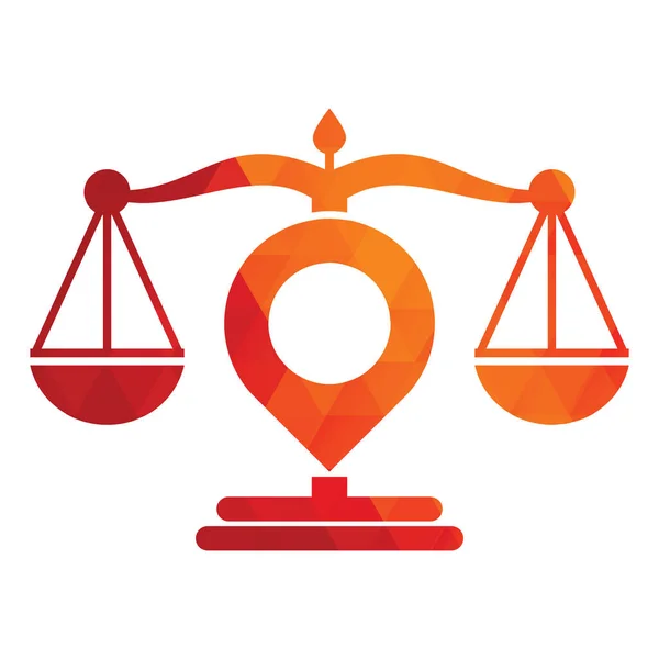 Adalet Noktası Logo Şablonu Yaratıcı Hukuk Firması Logo Tasarımı Kavramı — Stok Vektör