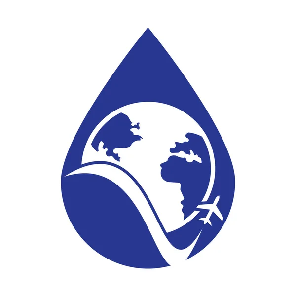 Weltreise Logo Design Icon Vektor Flugzeug Und Symbol Oder Symbol — Stockvektor
