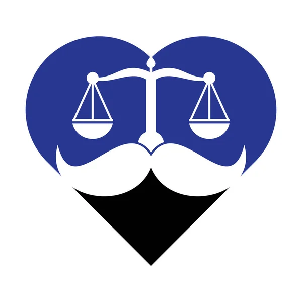 Güçlü Hukuk Vektör Logosu Tasarımı Konsepti Kalp Ikonu Vektör Tasarımlı — Stok Vektör