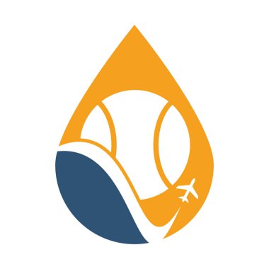 Tenis yolculuğu damla konsept vektör logo tasarım şablonu.