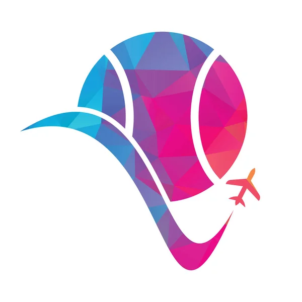 Templat Desain Logo Vektor Perjalanan Tenis - Stok Vektor