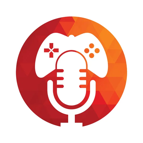 Gamepad Podcast Logo Tasarım Şablonu — Stok Vektör
