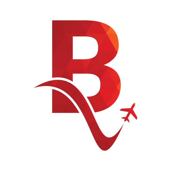 Buchstabe Air Travel Logo Design Template Buchstabe Und Flugzeug Logo — Stockvektor