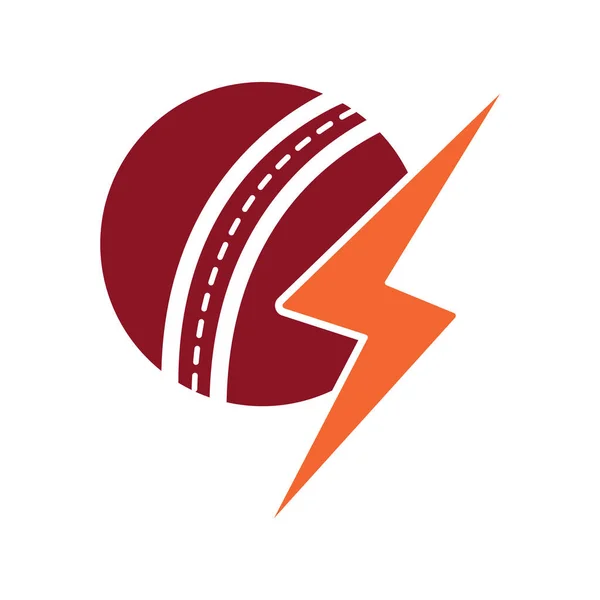 Cricket Ball Donner Vektor Logo Design Cricket Club Vektor Logo — Stockvektor