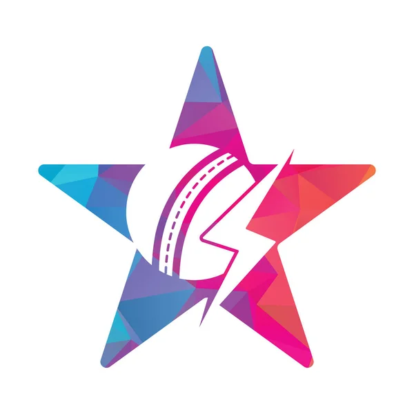 Дизайн Векторного Логотипа Cricket Ball Thunder Векторный Логотип Крикетного Клуба — стоковый вектор