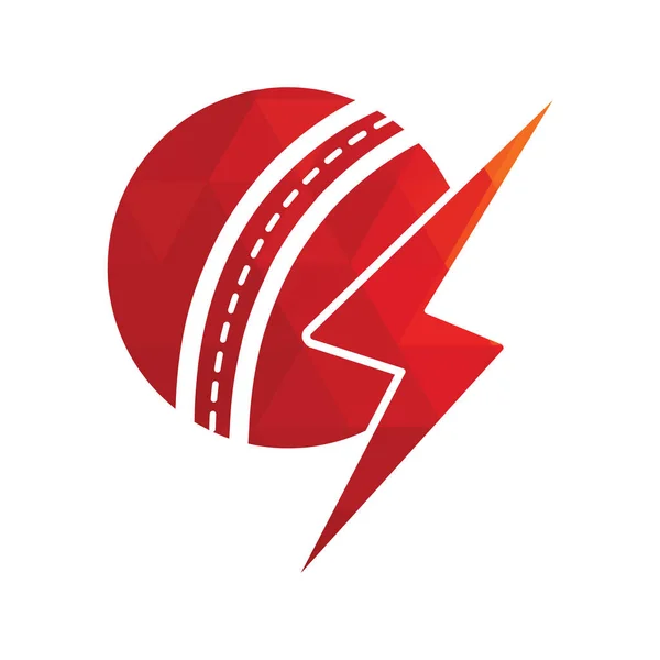 Cricket Ball Donner Vektor Logo Design Cricket Club Vektor Logo — Stockvektor