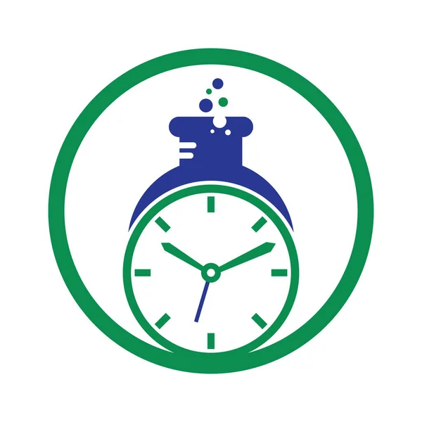 Time Lab Logo Vector Design Clock Lab Logo Icon Vector — Stock Vector