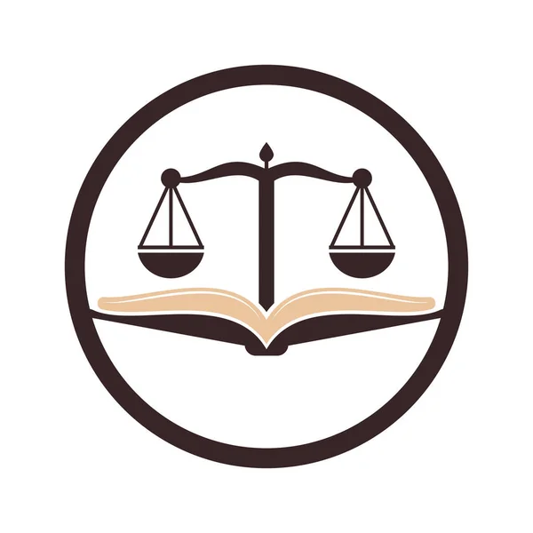 Logo Firmy Prawniczej Książki Wektor Projektowania Ikony Prawo Edukacja Logo — Wektor stockowy