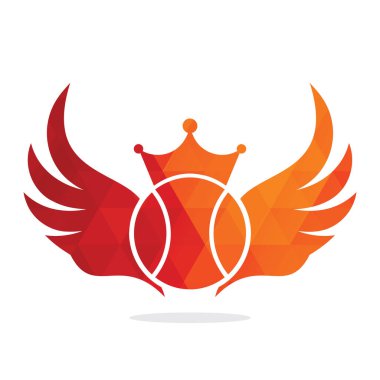 Tenis ve Kanat vektör illüstrasyonu. Kanat logo vektörlü tenis topu.