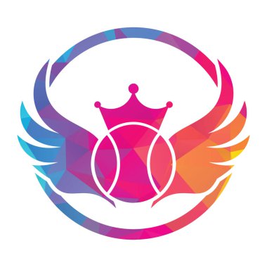 Tenis ve Kanat vektör illüstrasyonu. Kanat logo vektörlü tenis topu.