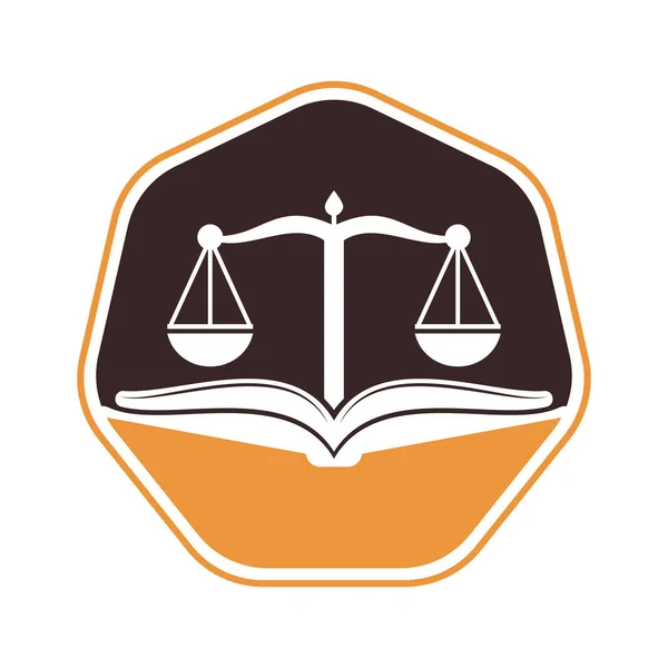 Buchanwaltskanzlei Logo Design Icon Vektor Rechtswissenschaft Logo Template Design Vektor — Stockvektor
