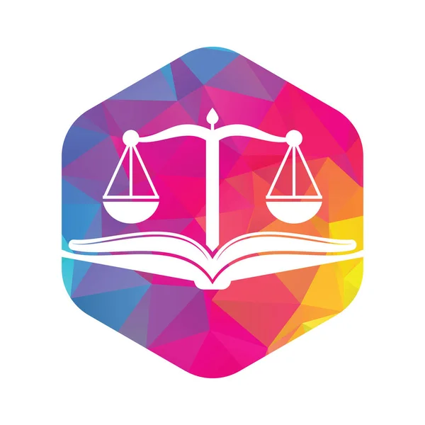 Logo Firmy Prawniczej Książki Wektor Projektowania Ikony Prawo Edukacja Logo — Wektor stockowy