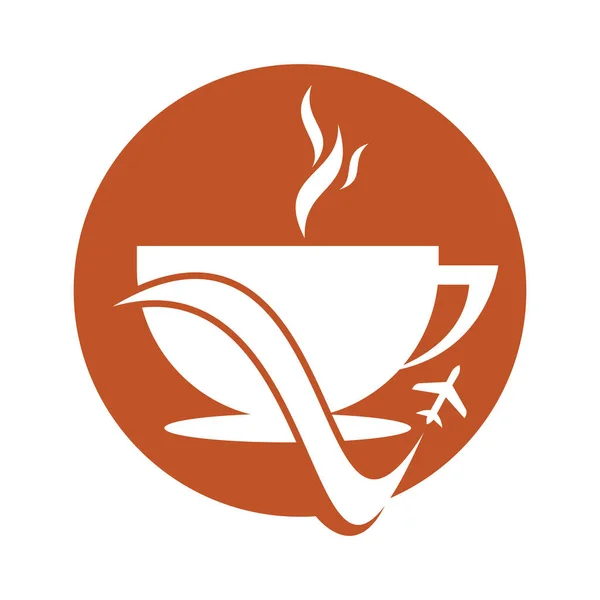 Travel Coffee Logo Design Illustration Traveling Coffee Logo Design Template — Stock Vector