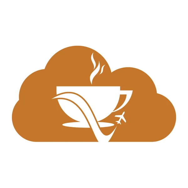 Ilustración Diseño Logotipo Café Viaje Viajar Café Logo Diseño Plantilla — Vector de stock