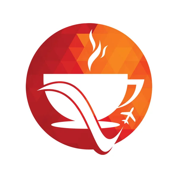 Ilustracja Projektu Logo Podróży Kawy Traveling Projekt Logo Kawy Wektor — Wektor stockowy