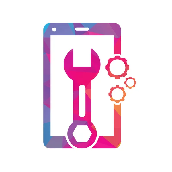 Mobile Repair Logo Design Szablon Ilustracja Logo Usługi Telefonicznej — Wektor stockowy