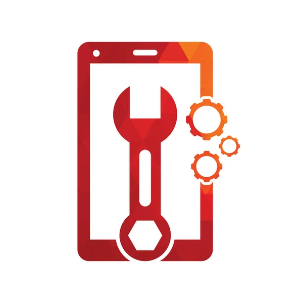 Mobile Repair Logo Design Szablon Ilustracja Logo Usługi Telefonicznej — Wektor stockowy