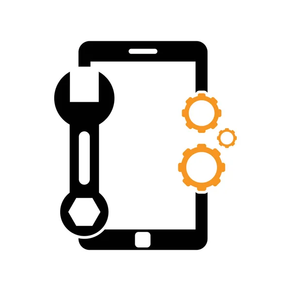 Šablona Návrhu Loga Pro Opravu Mobilních Telefonů Obrázek Loga Telefonní — Stockový vektor