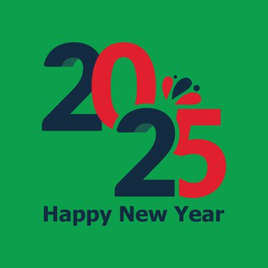 Mutlu yıllar 2025 tasarımı. 2025 tipografisinin yaratıcı tasarımı.