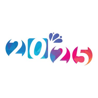 Mutlu yıllar 2025 tasarımı. 2025 tipografisinin yaratıcı tasarımı.