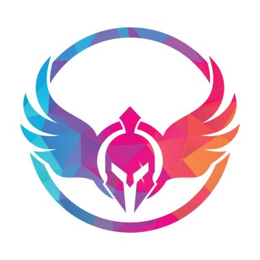 Spartalı Savaşçı Miğferi, Kanat Amblem Rozet Logo Tasarımı