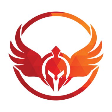 Spartalı Savaşçı Miğferi, Kanat Amblem Rozet Logo Tasarımı