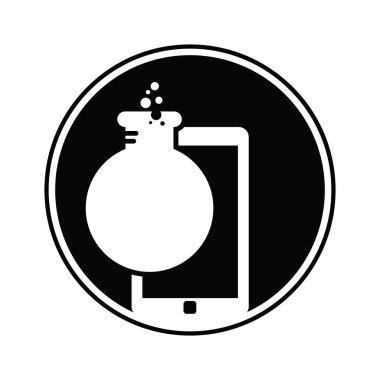 Mobil laboratuvar Logo tasarım şablonu.