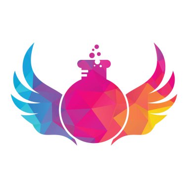 Kanatlar Lab logo tasarım şablonu. Kanatlar laboratuar logo tasarım vektör şablonu