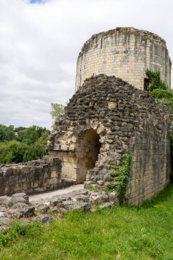 Chateau du Coudray-Salbart, Nouvelle-Aquitaine bölgesindeki Deux-Svres bölümünde güçlendirilmiş kale. Fransa