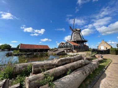 Wood at the windmill de rat in IJlst Friesland the Netherlands