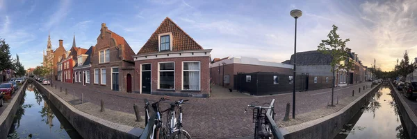 Panorama Canale Franeker Frisia Paesi Bassi — Foto Stock
