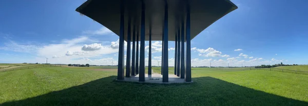 Панорама Памятника Храму Дамбе Возле Маррума Нидерландах — стоковое фото