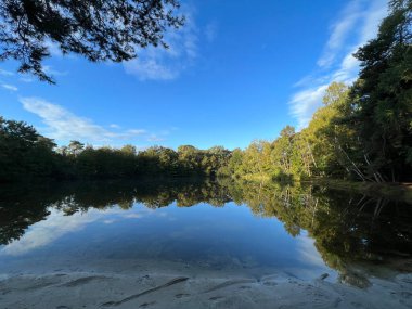 Hollanda, Overijssel 'de Vilsteren çevresinde sonbahar gölü