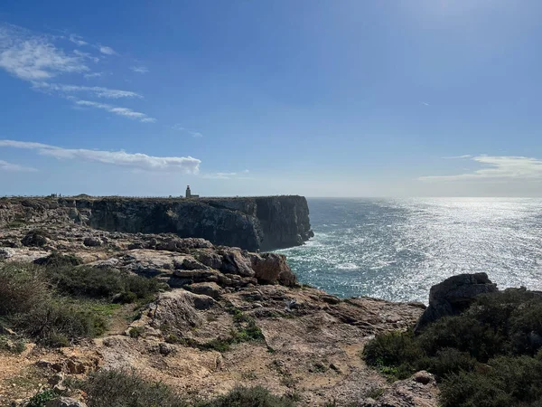 Portekiz Deki Fortaleza Sagres Teki Deniz Feneri — Stok fotoğraf