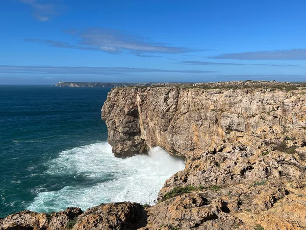 Cliff Fortaleza Sagres Portugal — Fotografia de Stock
