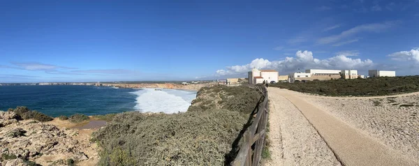 Panorama Wybrzeża Przylądka Vincent Widziana Fortaleza Sagres Portugalii — Zdjęcie stockowe